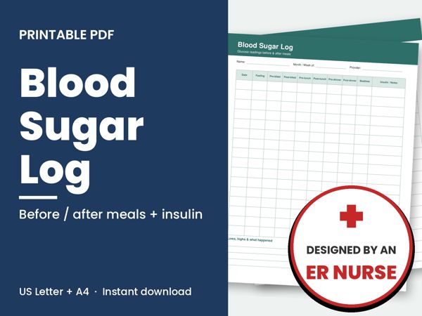 Blood Sugar Log printable